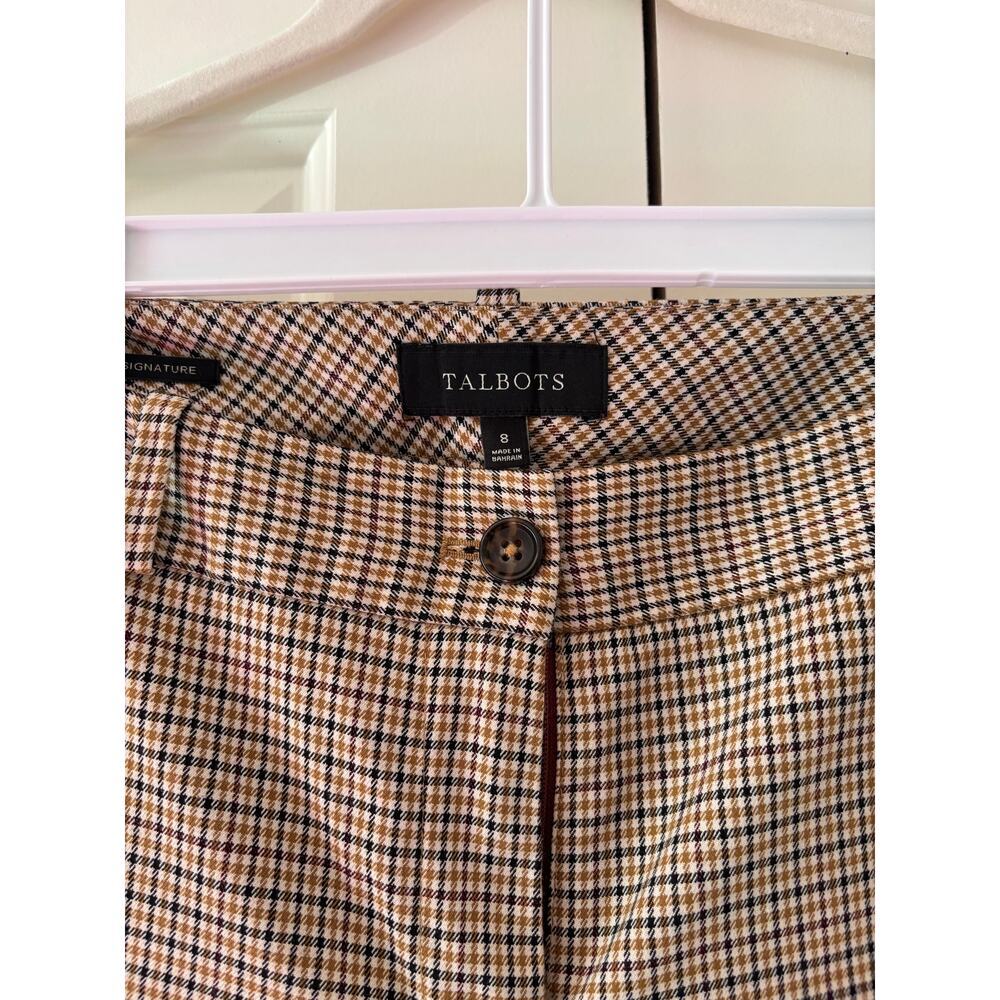 Talbots Signature Brown Plaid Dress Pants Size 8 - Picture 3 of 10